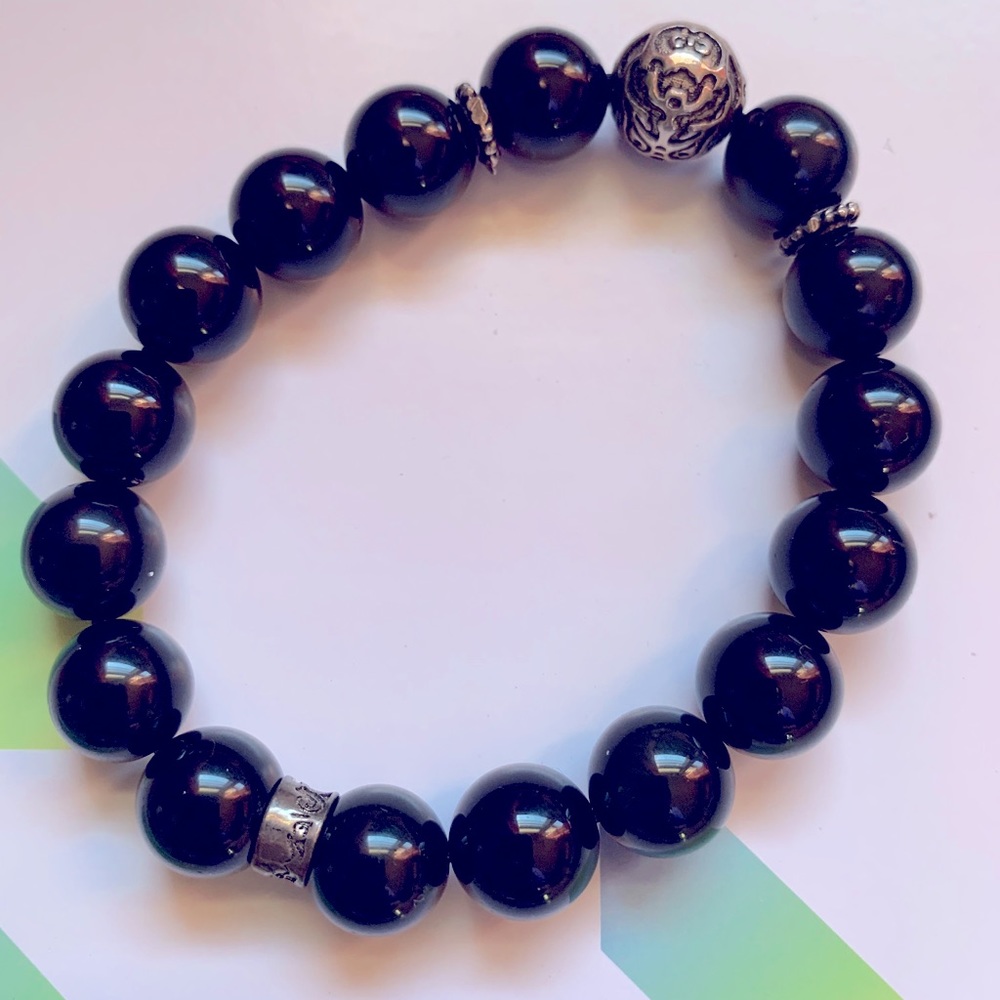 3/$50 Genuine Obsidian Bracelet - Picture 2 of 2